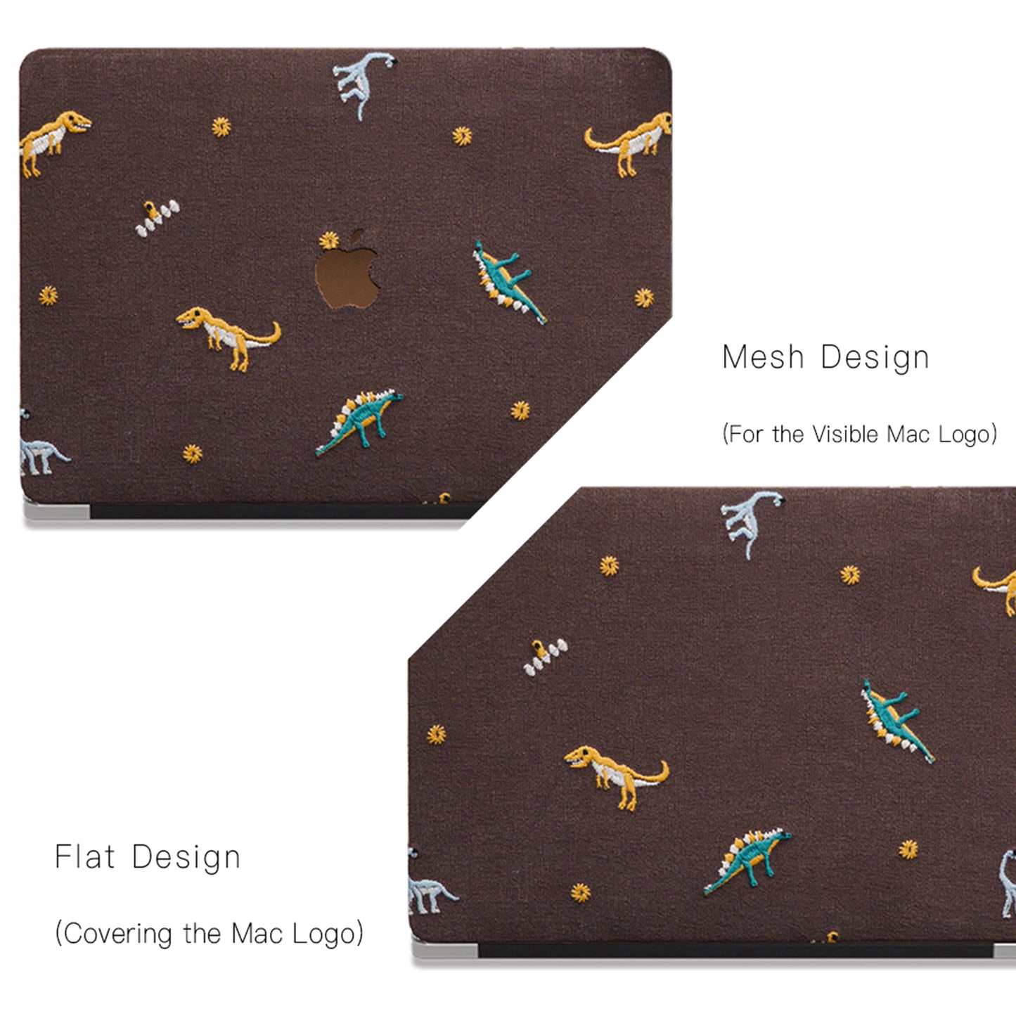 Embroidery Series ♾ Dinosaur Collection Textured Stitching MacBook Case