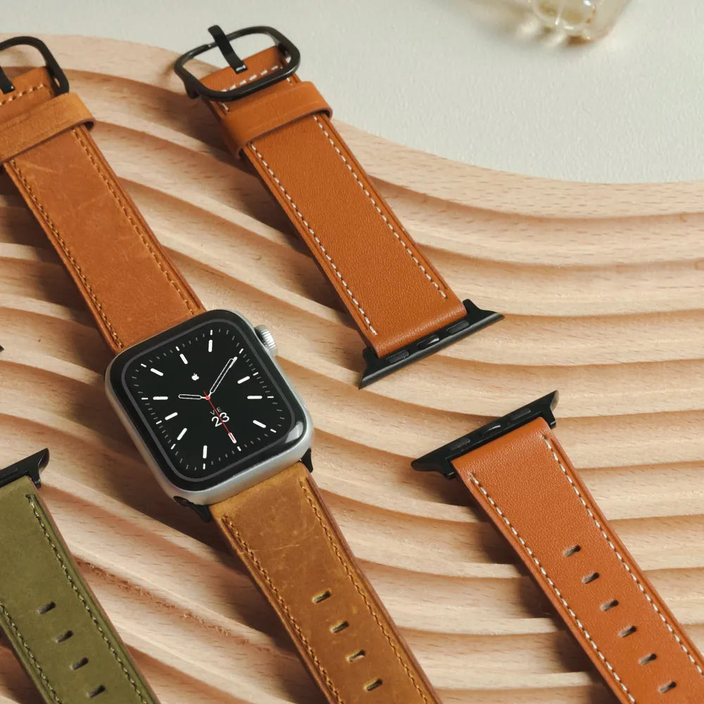 Vintage Distressed Leather Apple Watch Band
