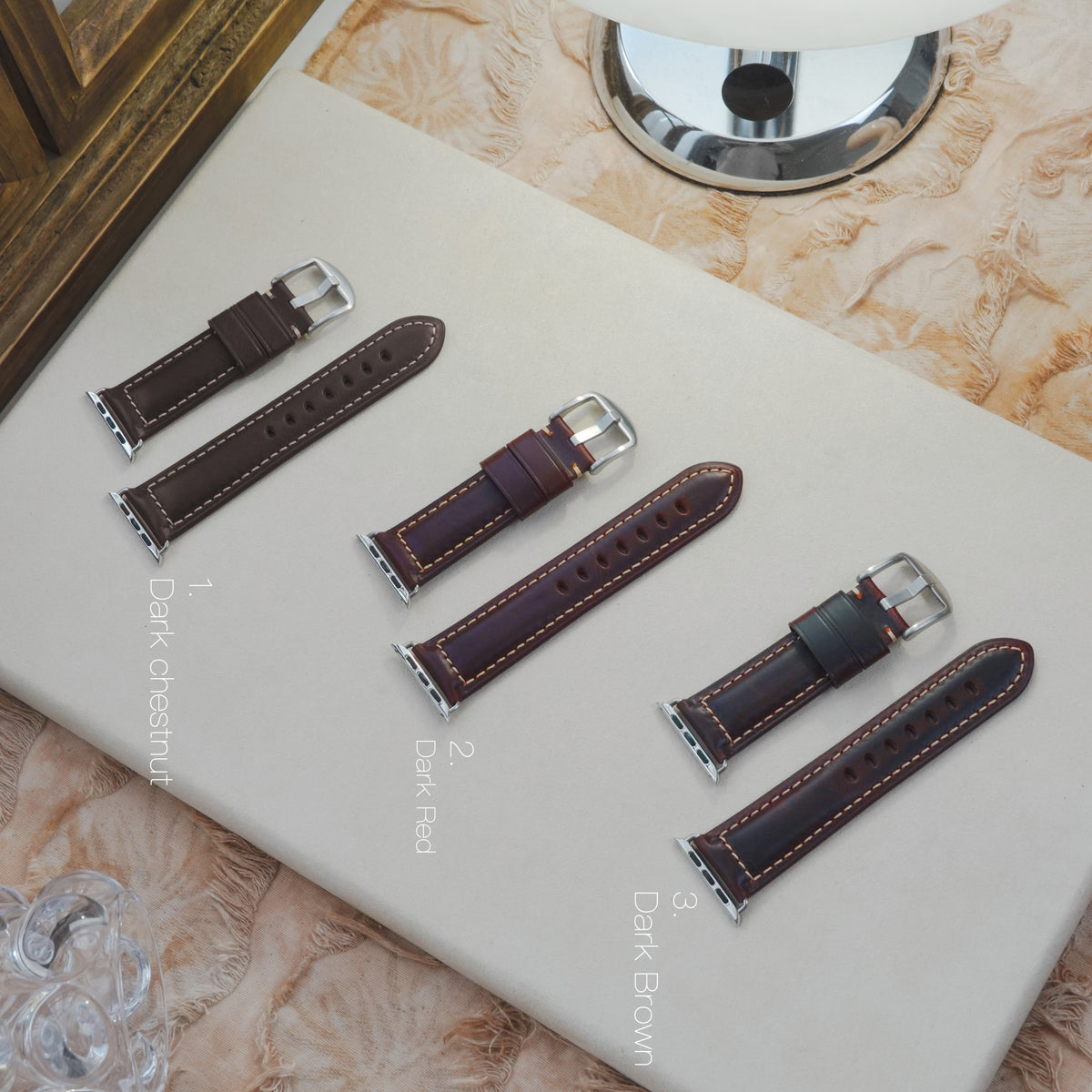 Men's Stitched Pattern Premium Leather Apple Watch Band