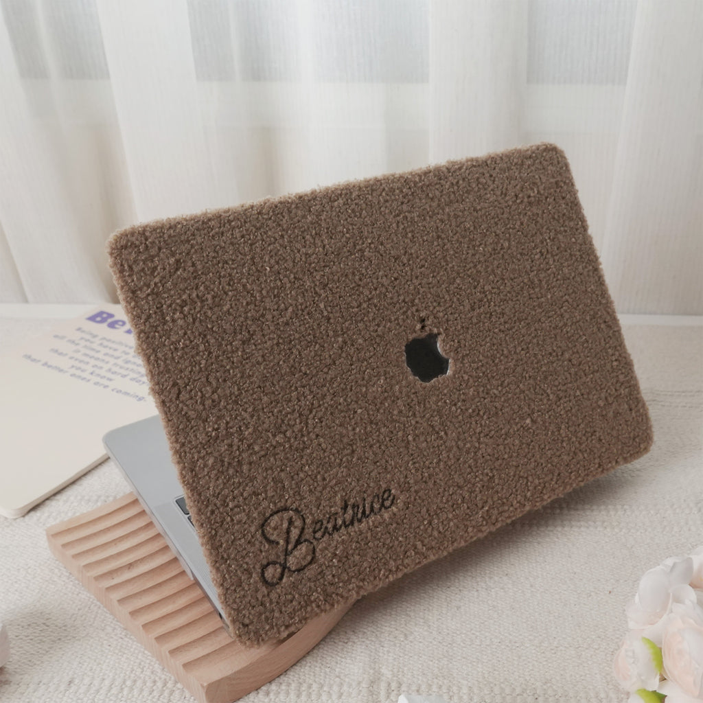 This Is Us Custom Cocoa Brown ♾ Teddy Plush Leather Macbook Case