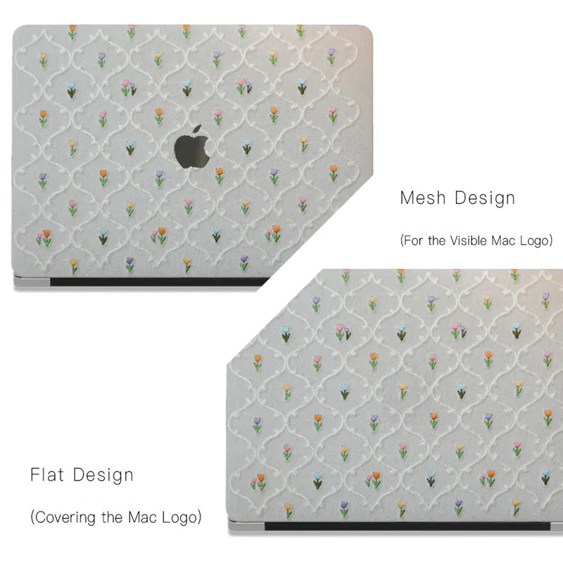 This is us Plaid Floral ♾ Textured Stitching Plain White Mac Case