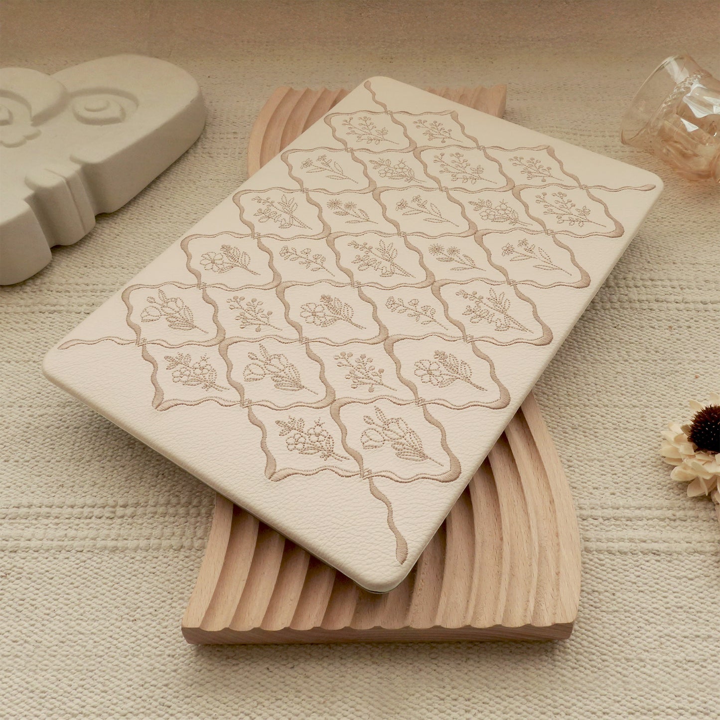 Embossed Flora Light Brown MacBook Case