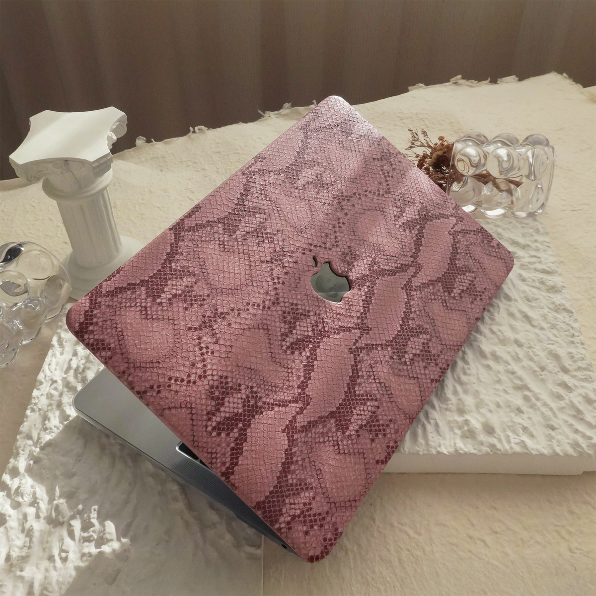 Leather Series ♾ Red Snake Pattern Leather MacBook Case