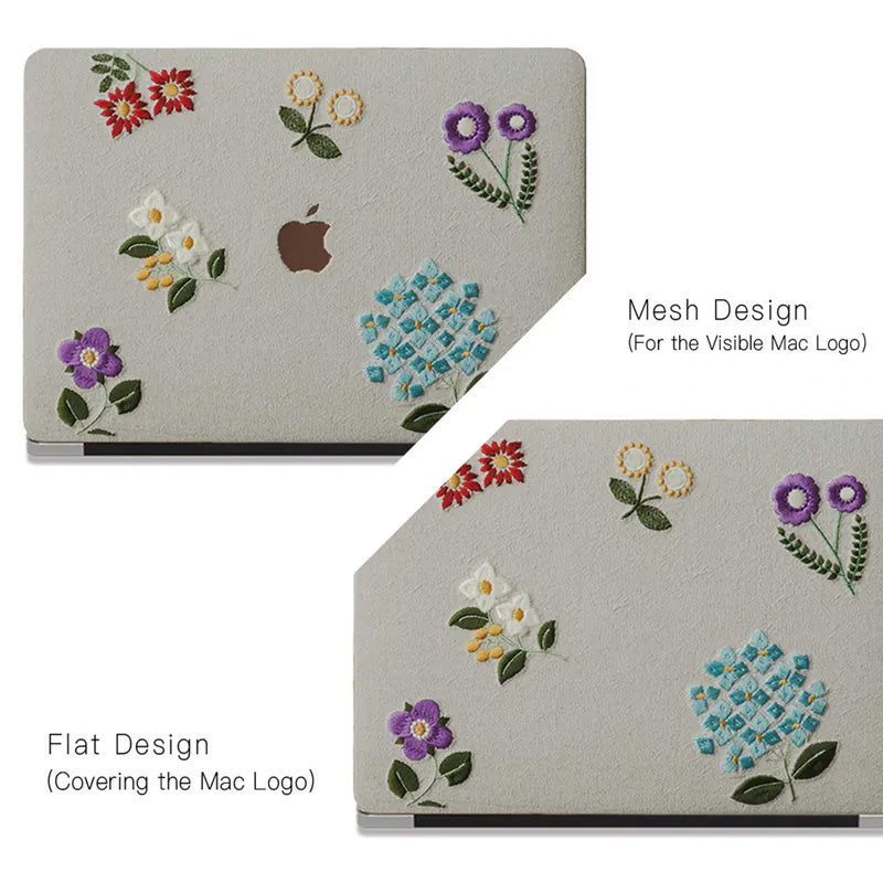Embroidered Series ♾ Spring Whispers – Textured Stitch MacBook Case