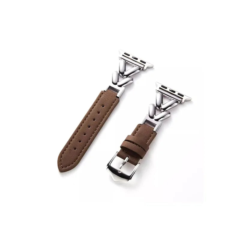 Heart-shaped Twisted Leather Mix Apple Watch Band
