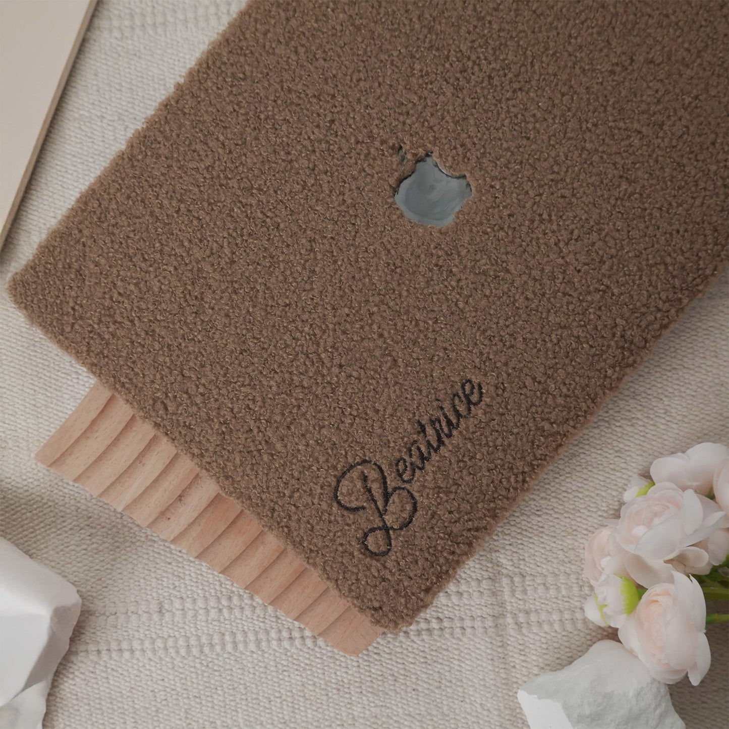 This Is Us Custom Cocoa Brown ♾ Teddy Plush Leather Macbook Case