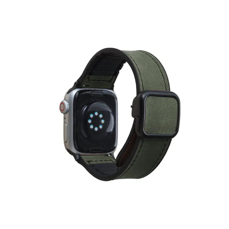 Leather Silicone Magnetic Buckle Apple Watch Band