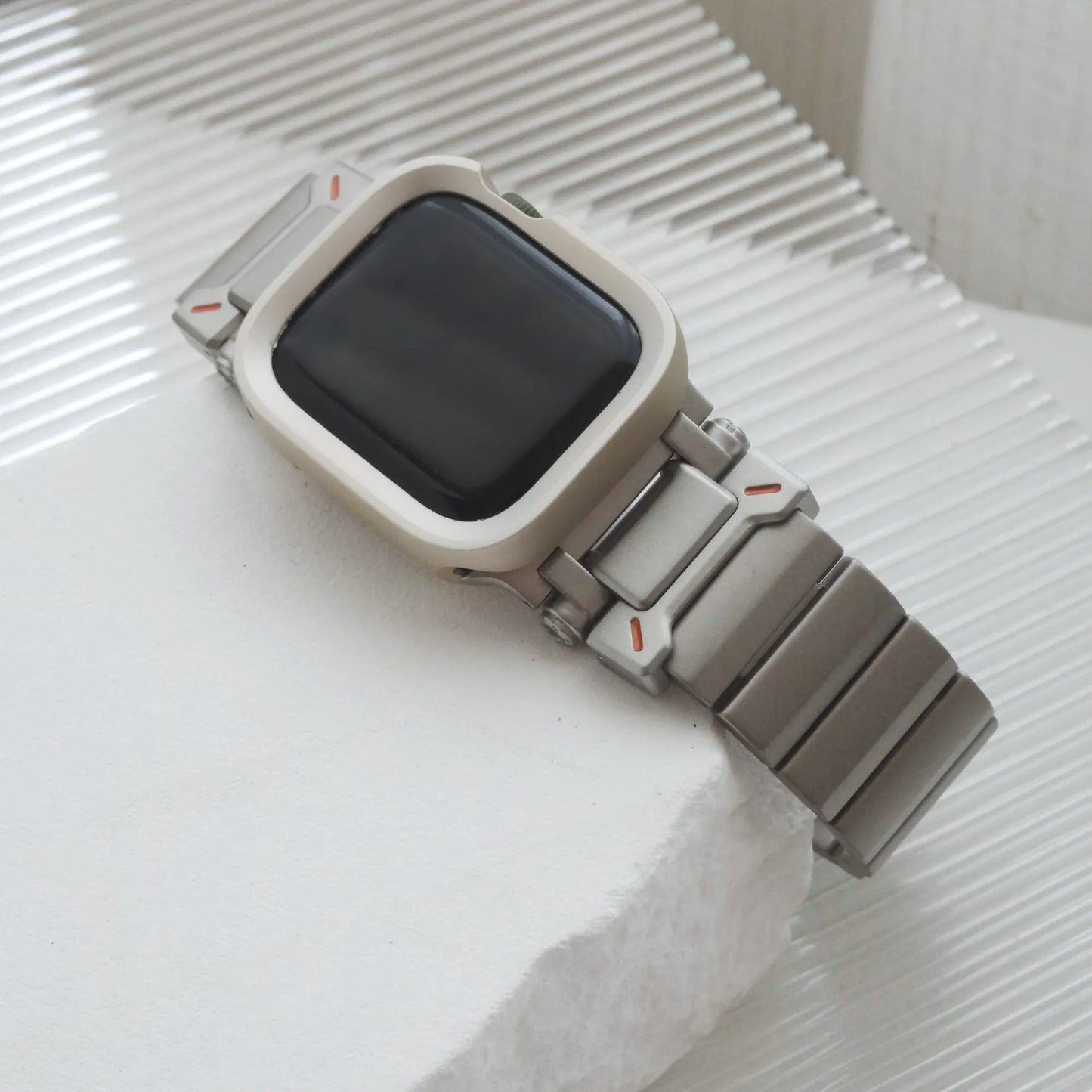 Titanium Explorer Wide Metal Apple Watch strap