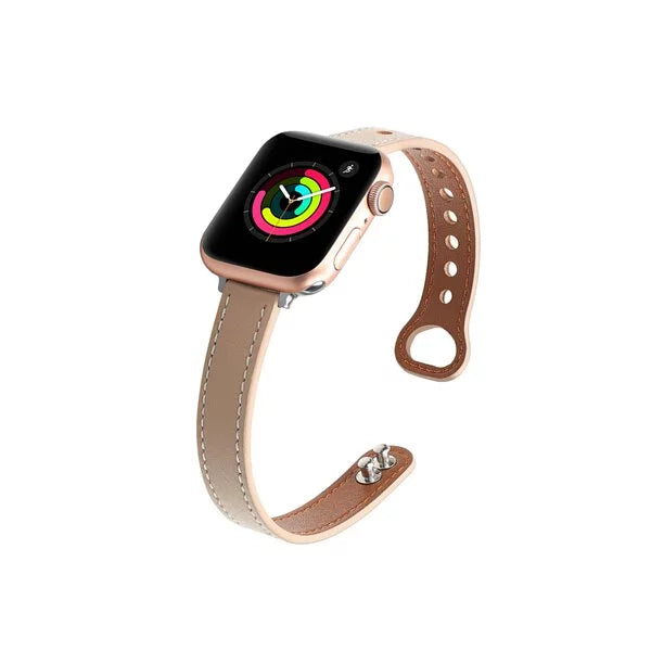 Narrow Genuine Leather Buckle Apple Watch Band
