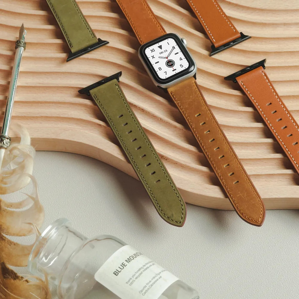 Vintage Distressed Leather Apple Watch Band