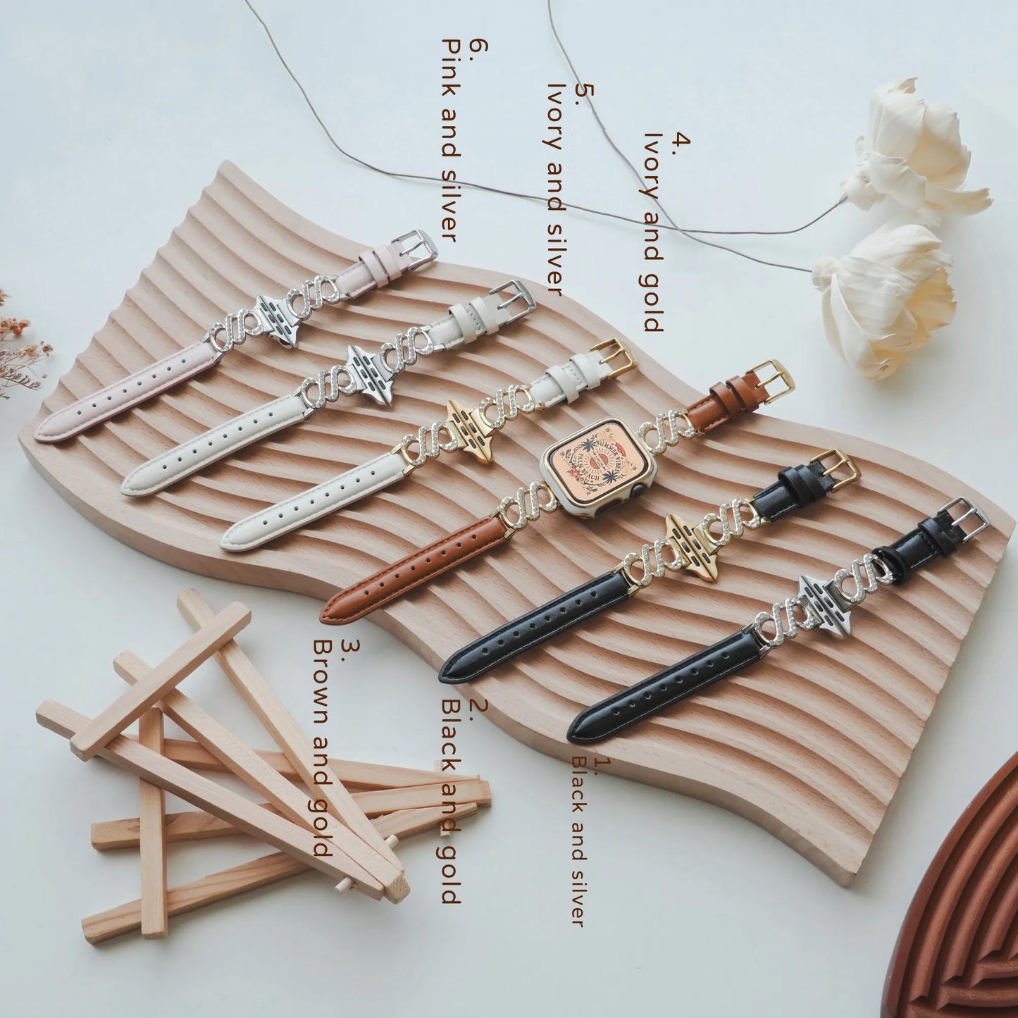Double Spin Diamond-Encrusted Aesthetic Metal Apple Watch Band