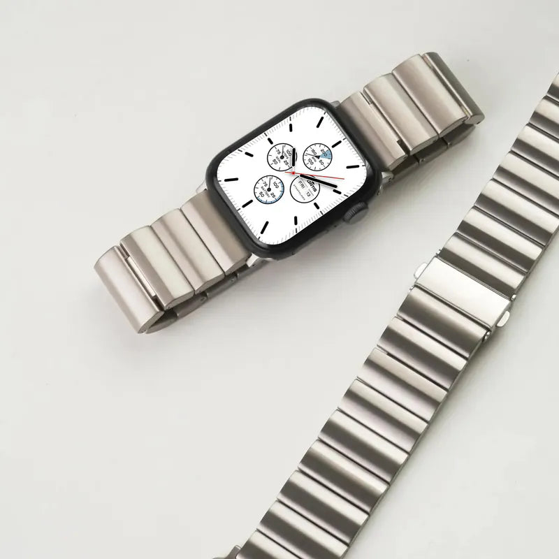 Titanium Wide Band Texture Apple Watch Band