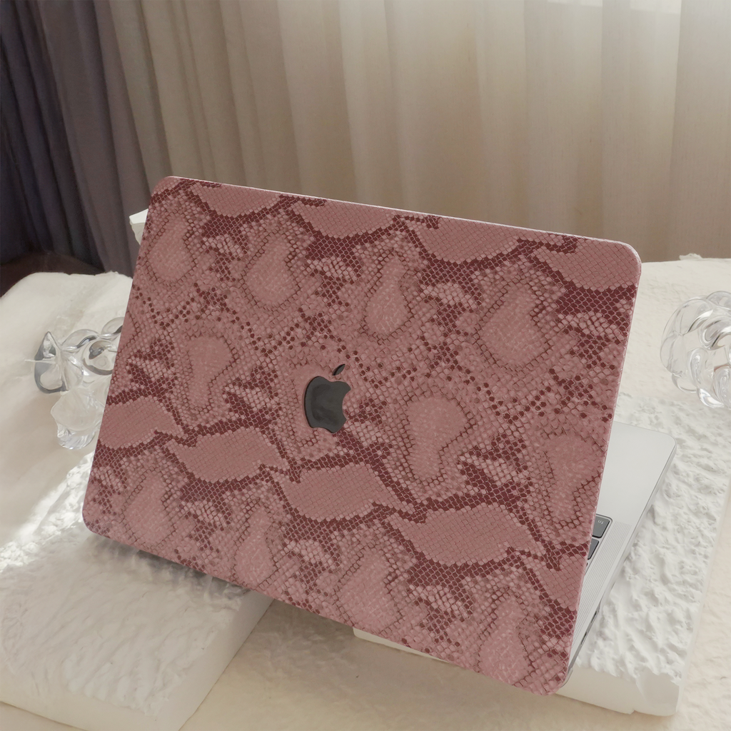 Leather Series ♾ Red Snake Pattern Leather MacBook Case