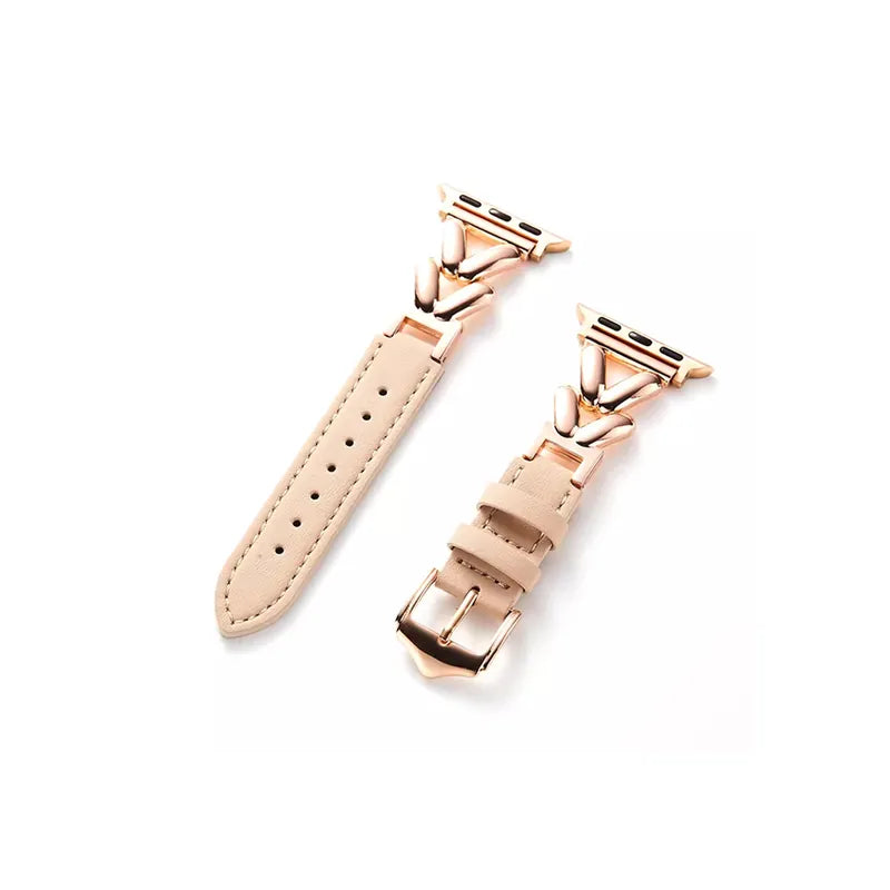 Heart-shaped Twisted Leather Mix Apple Watch Band