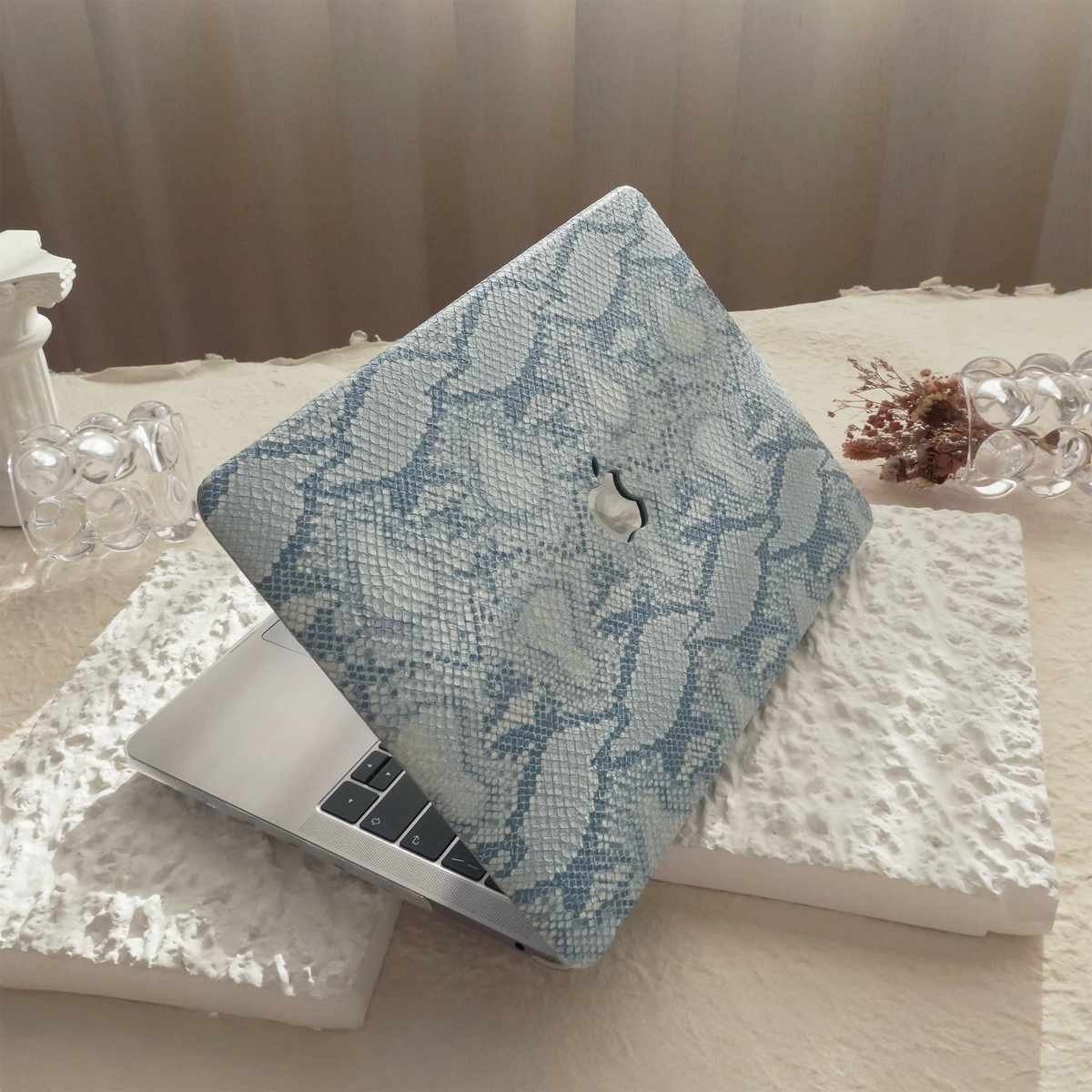 Leather Series ♾ Blue Snake Pattern Leather MacBook Case