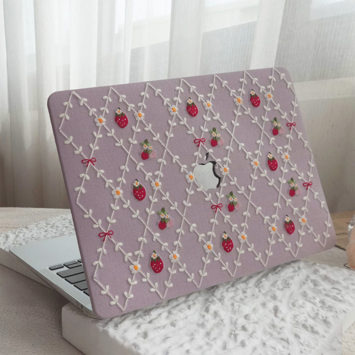 Embroidered Series ♾ Purple Mood Delicate Stitch Detailing MacBook Case