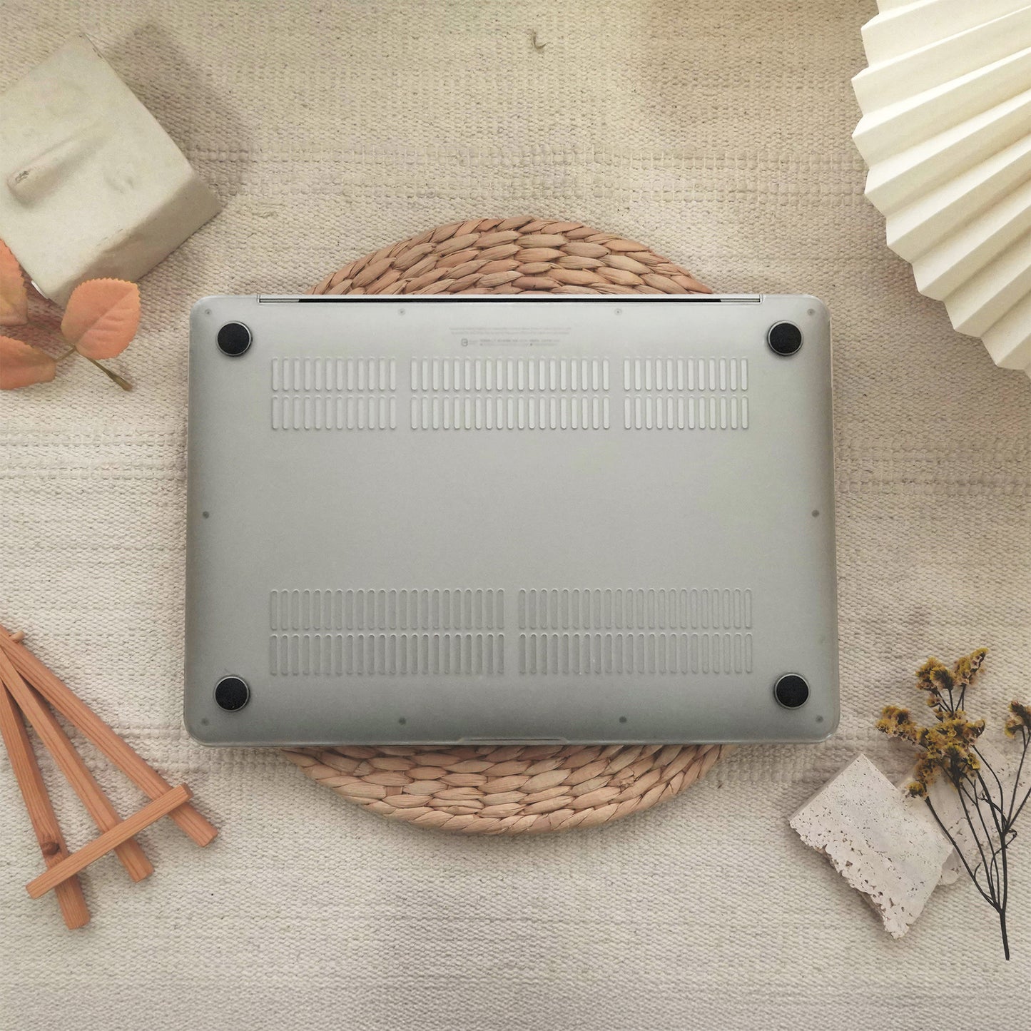 Lychee Texture Light Pink Elephant Pattern ♾ Mac Case