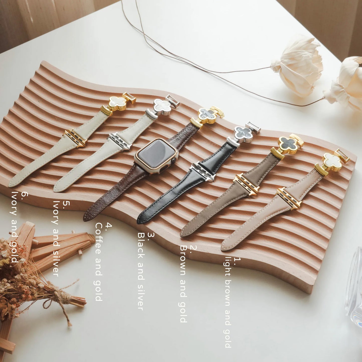Lucky Clover Magnetic Leather-Blend Apple Watch Band