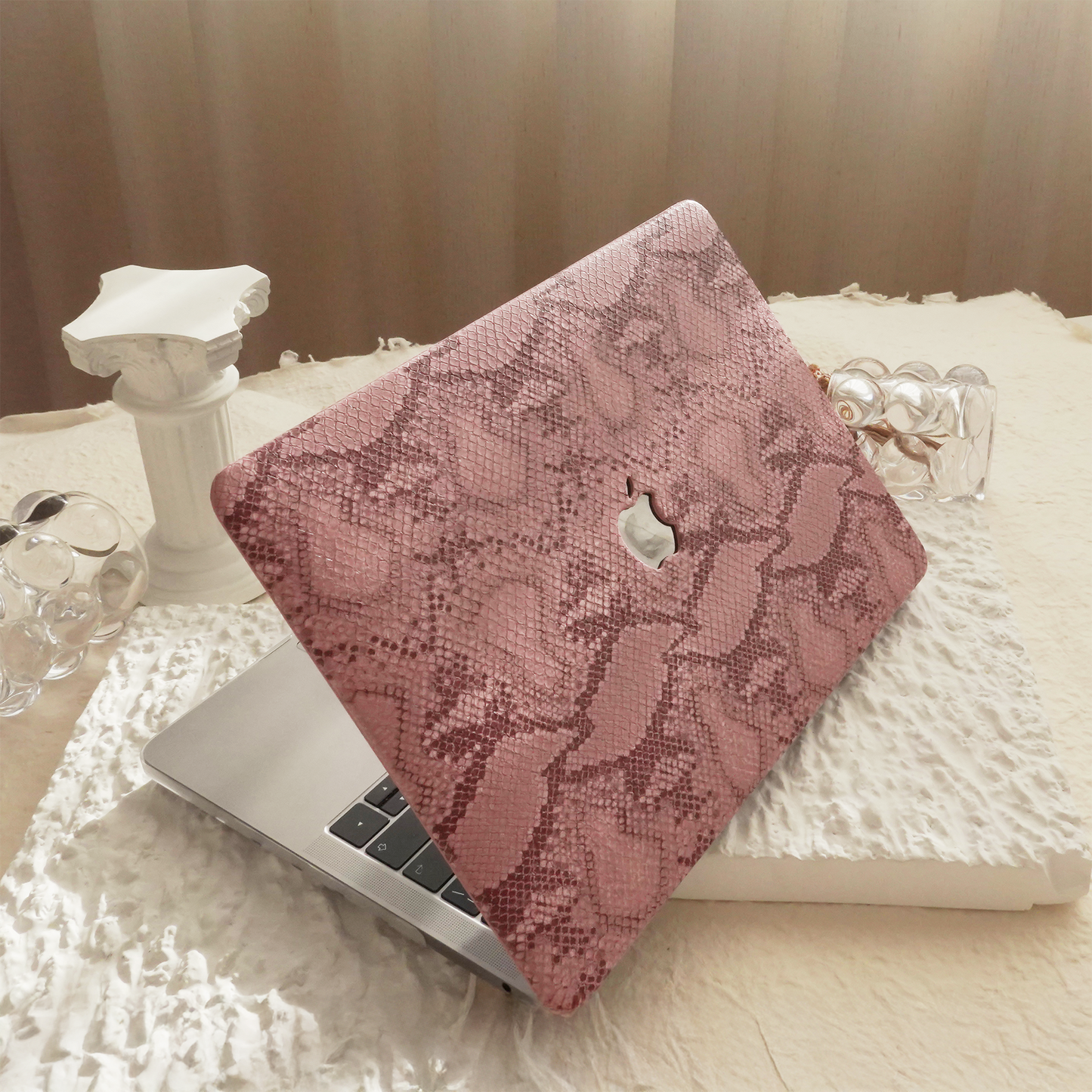Leather Series ♾ Red Snake Pattern Leather MacBook Case