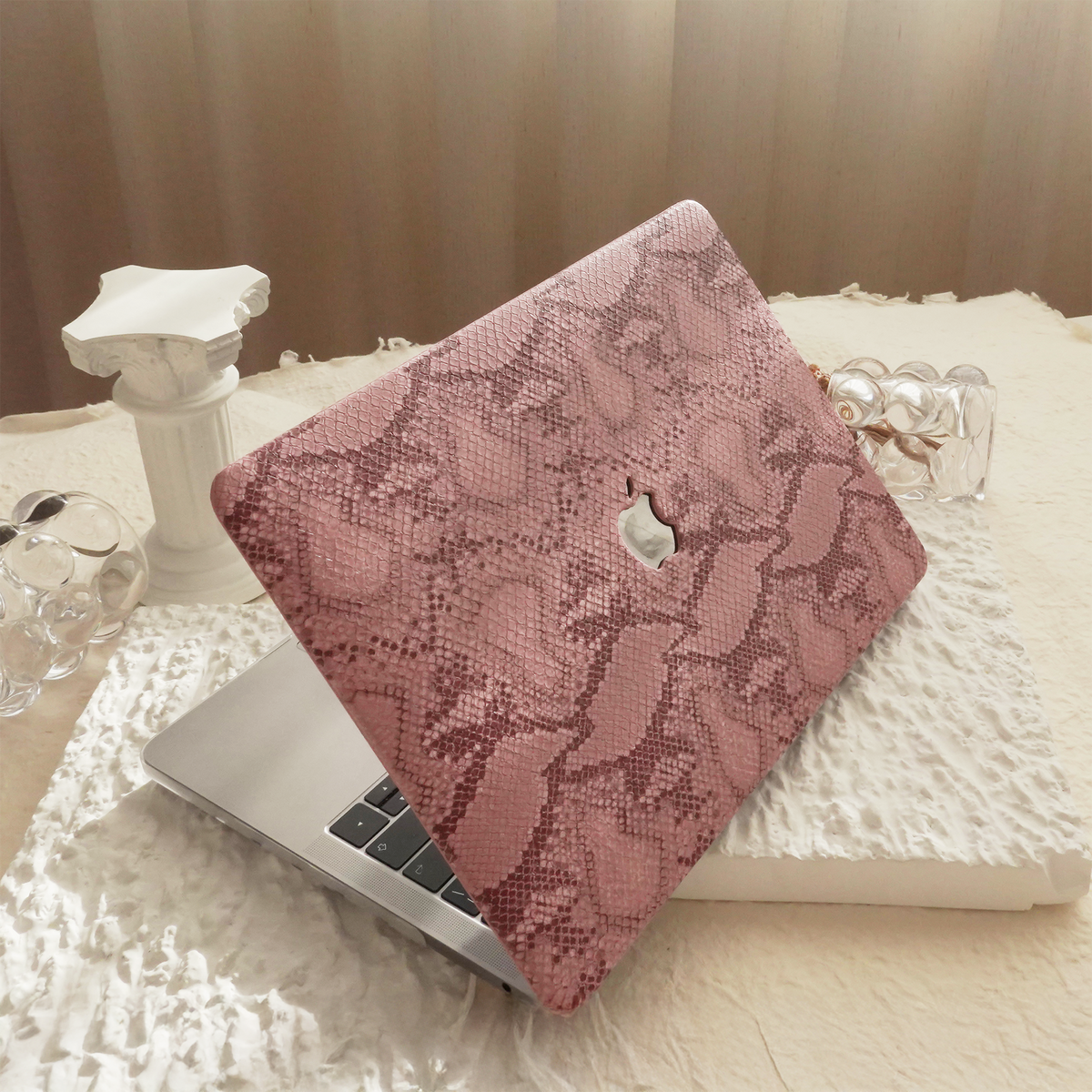 Leather Series ♾ Red Snake Pattern Leather MacBook Case