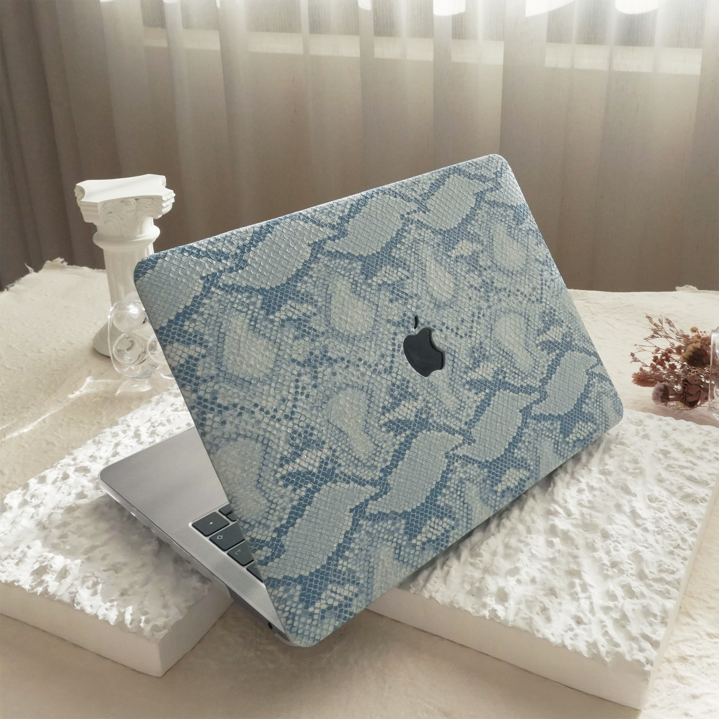 Leather Series ♾ Blue Snake Pattern Leather MacBook Case
