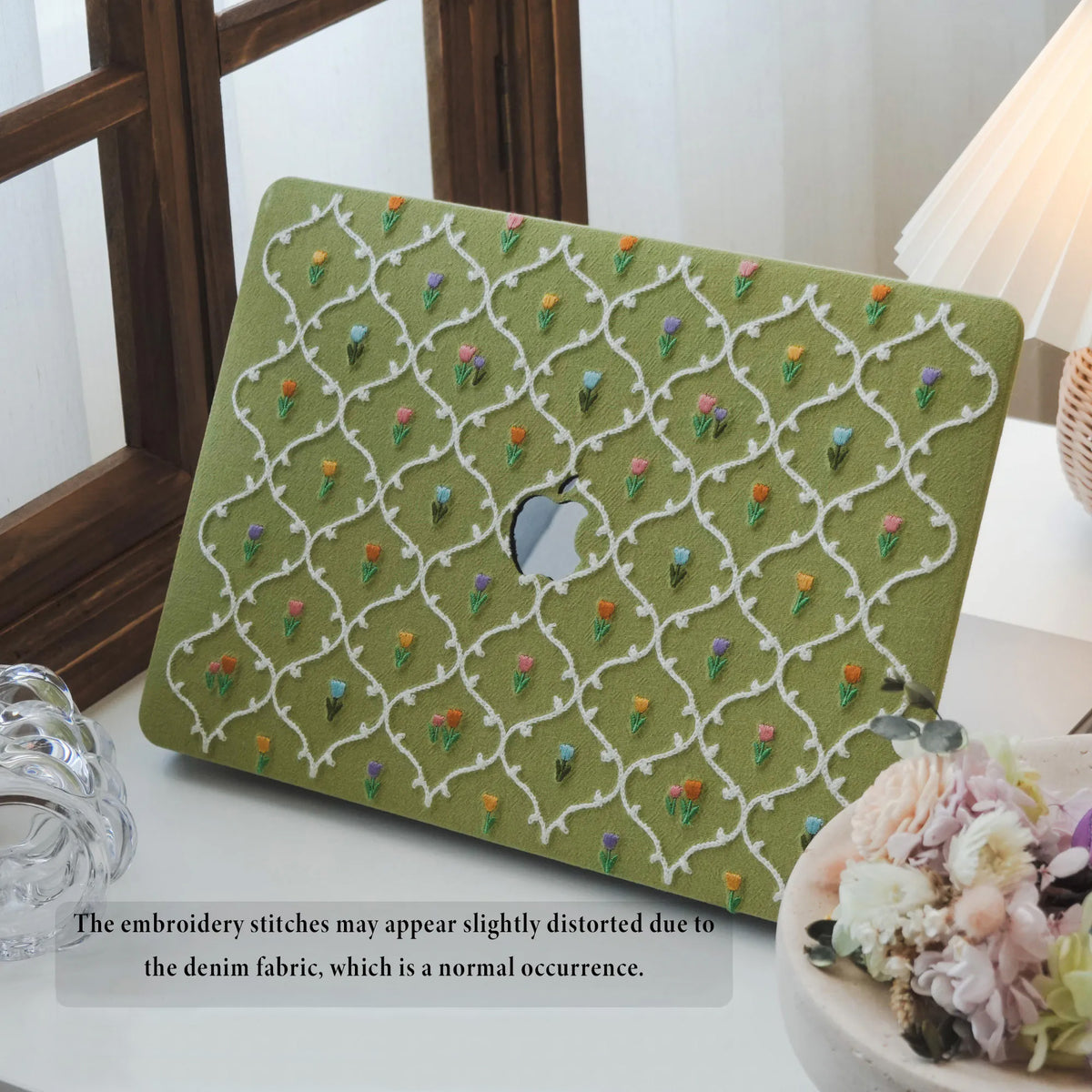 This Is Us Plaid Floral Textured Stitching Little Grass Green Mac Case