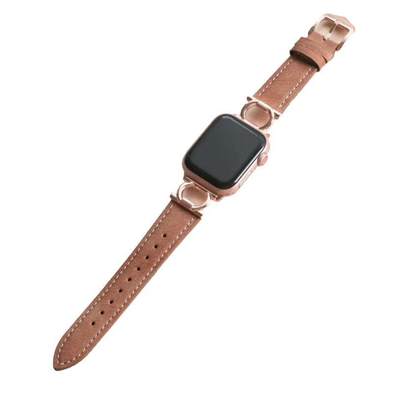 Circular Design Leather Apple Watch Band
