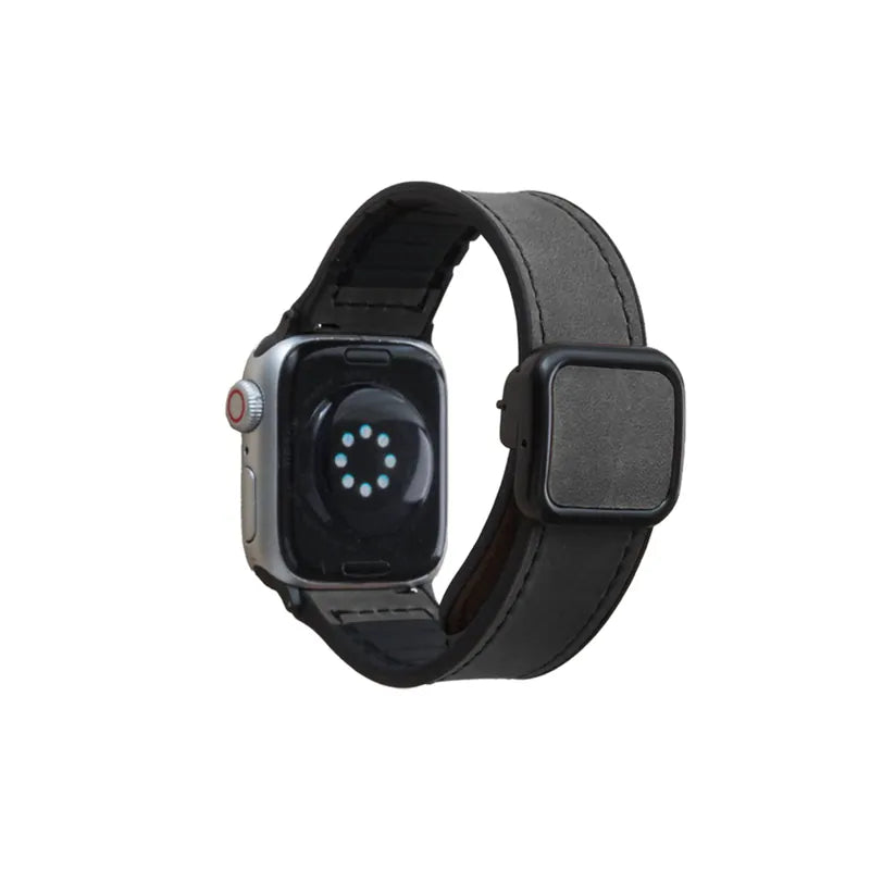 Leather Silicone Magnetic Buckle Apple Watch Band