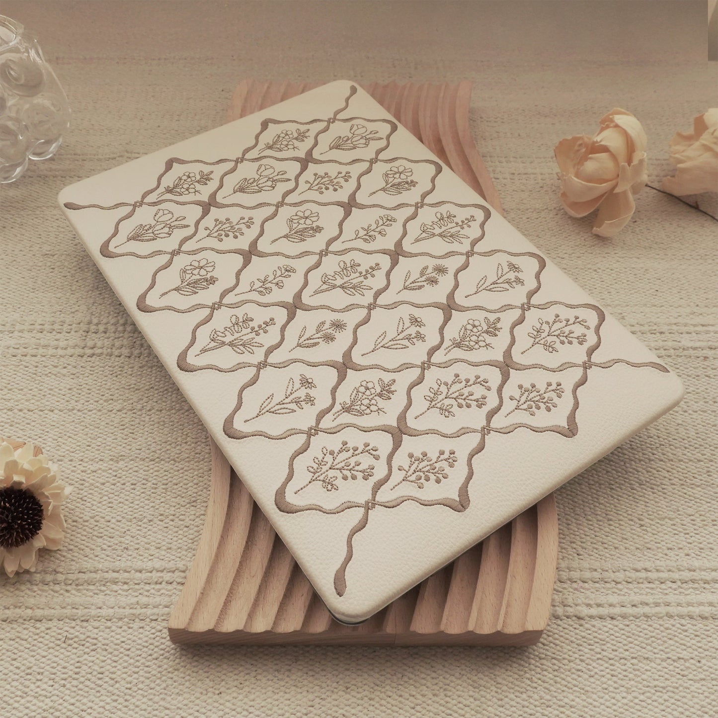 Embossed Flora Dark Brown MacBook Case