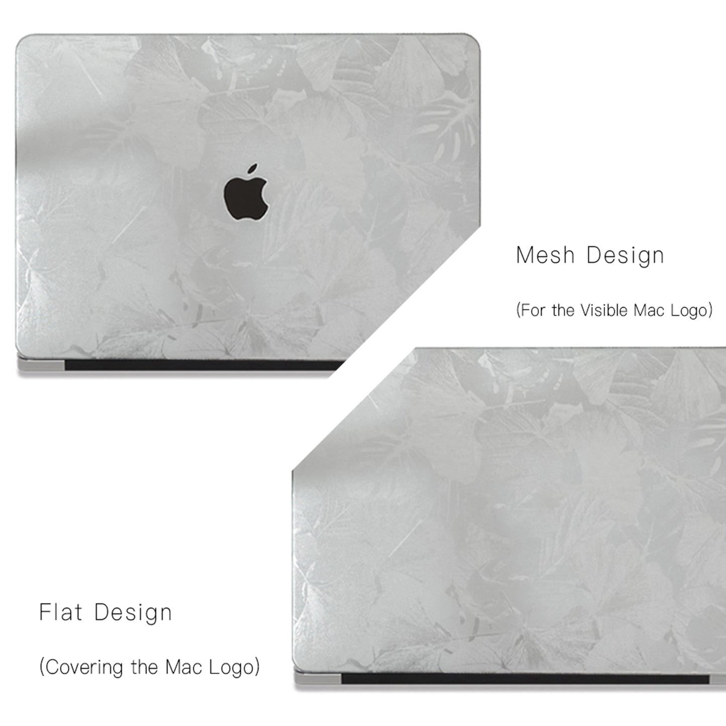 Leather Series ♾ Clover Laser-Engraved Leather Silver Mac Case