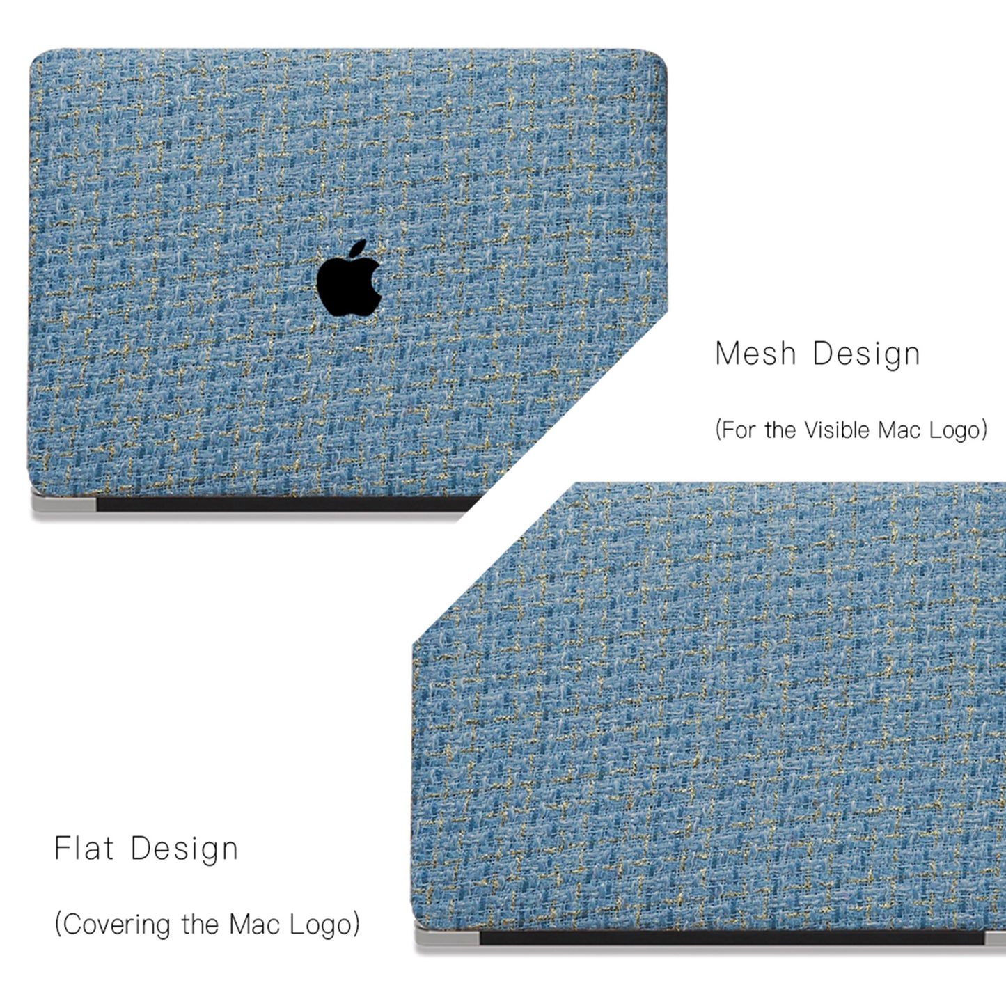 Plain Weave Chanel Style ♾ Sky Blue Yarn Woven Mac Case
