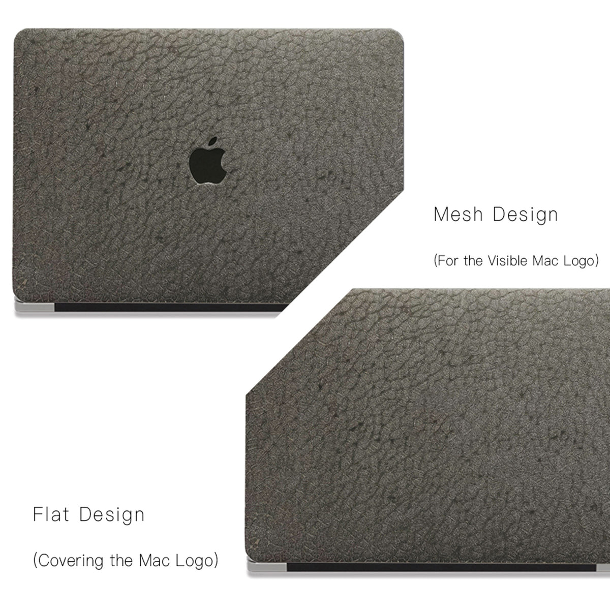 Fine leather pebble texture ♾ iron gray finish Macbook case