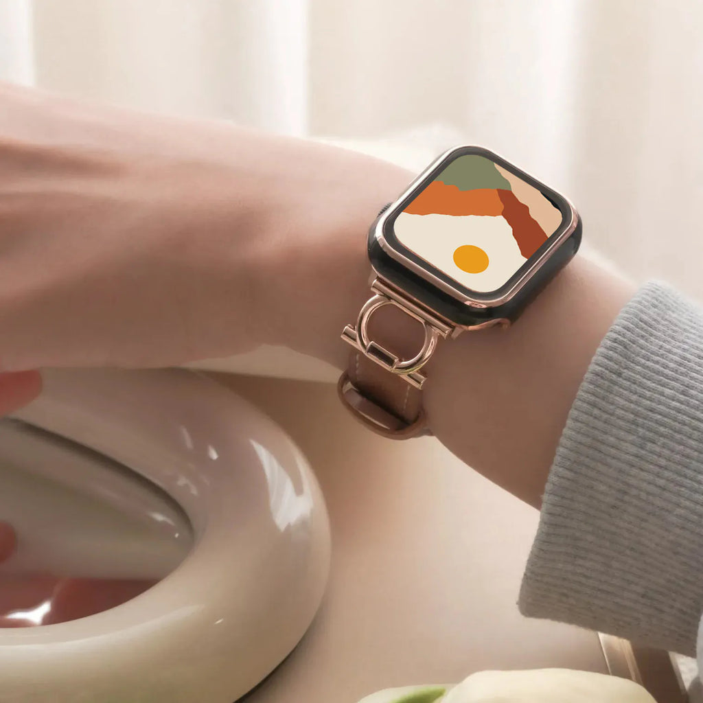 Circular Design Leather Apple Watch Band