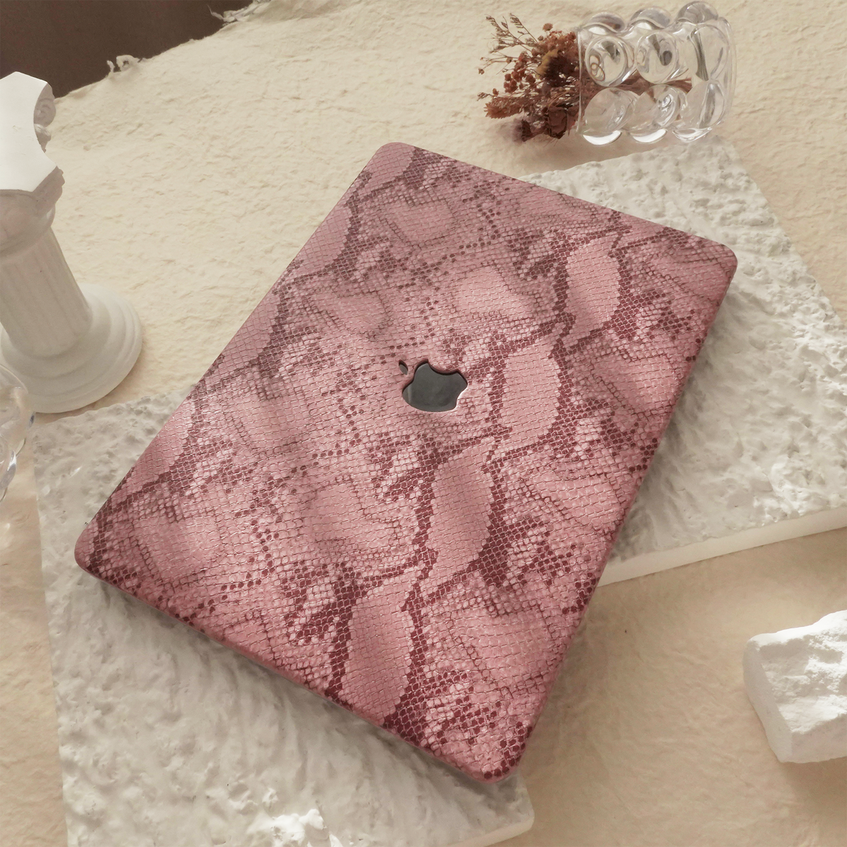 Leather Series ♾ Red Snake Pattern Leather MacBook Case