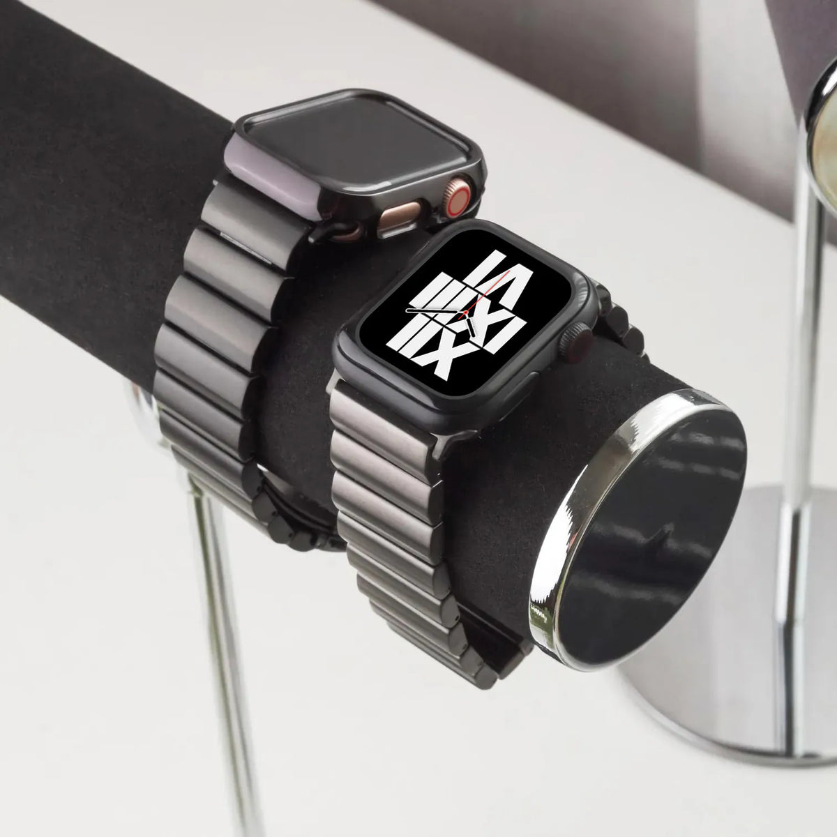 Titanium Wide Band Texture Apple Watch Band