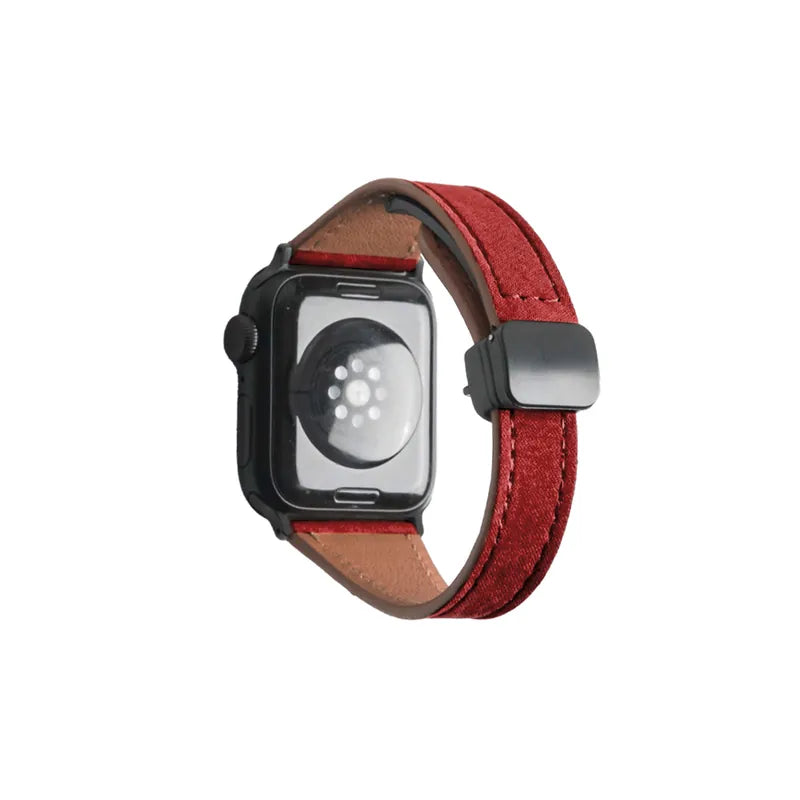 Denim Weave Magnetic Leather Apple Watch Band