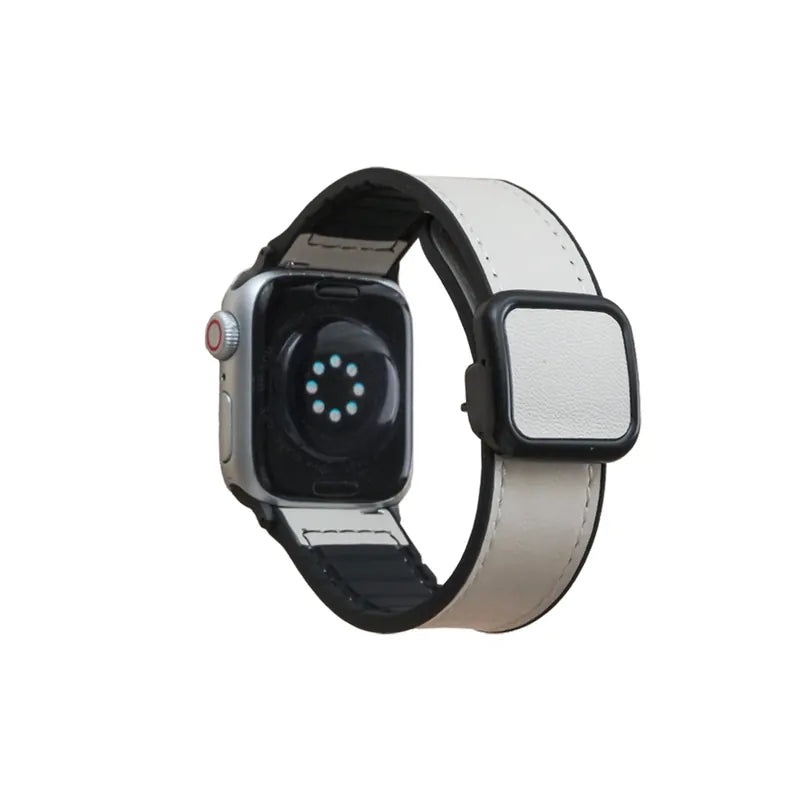 Leather Silicone Magnetic Buckle Apple Watch Band
