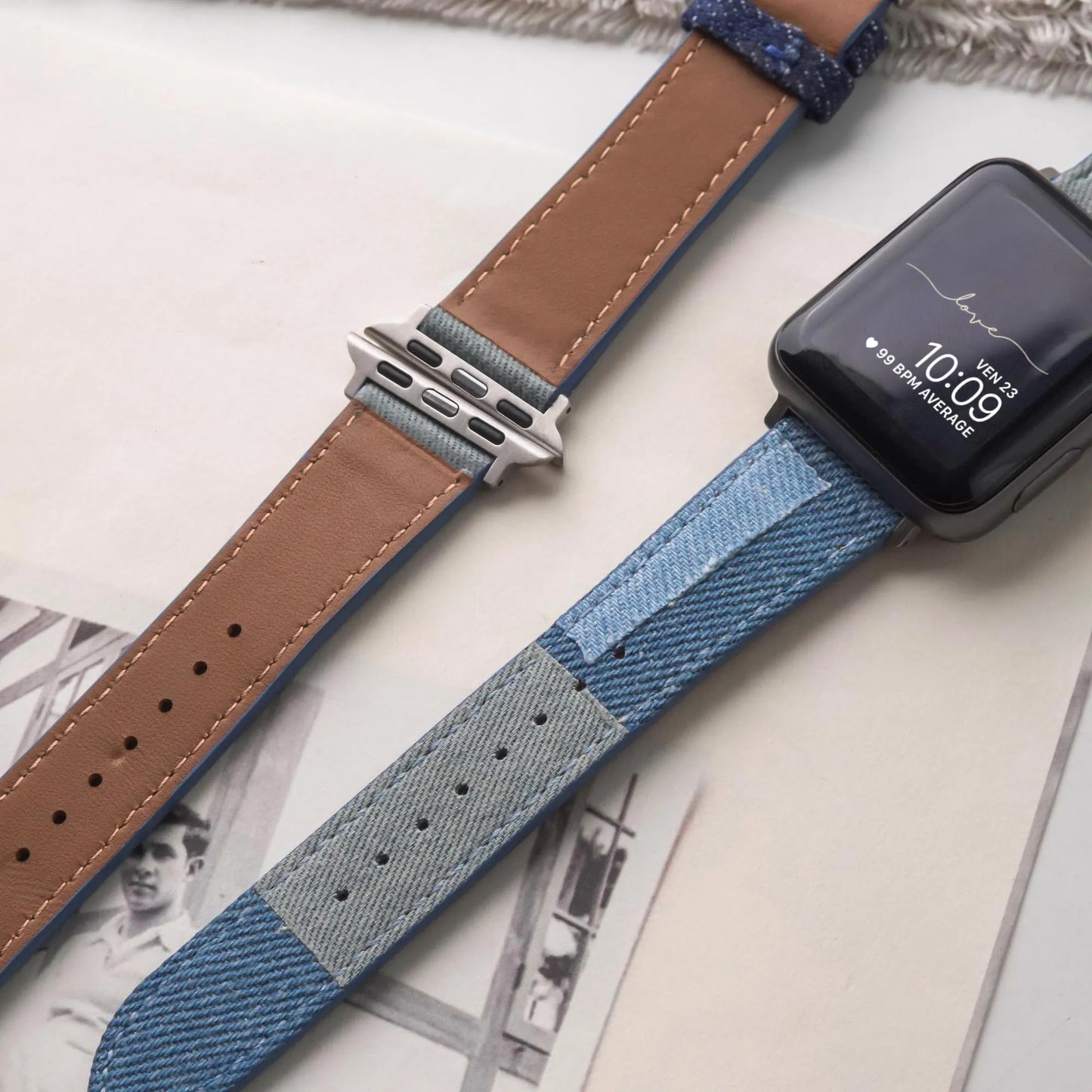 Denim Collage Colorful Apple Watch Band