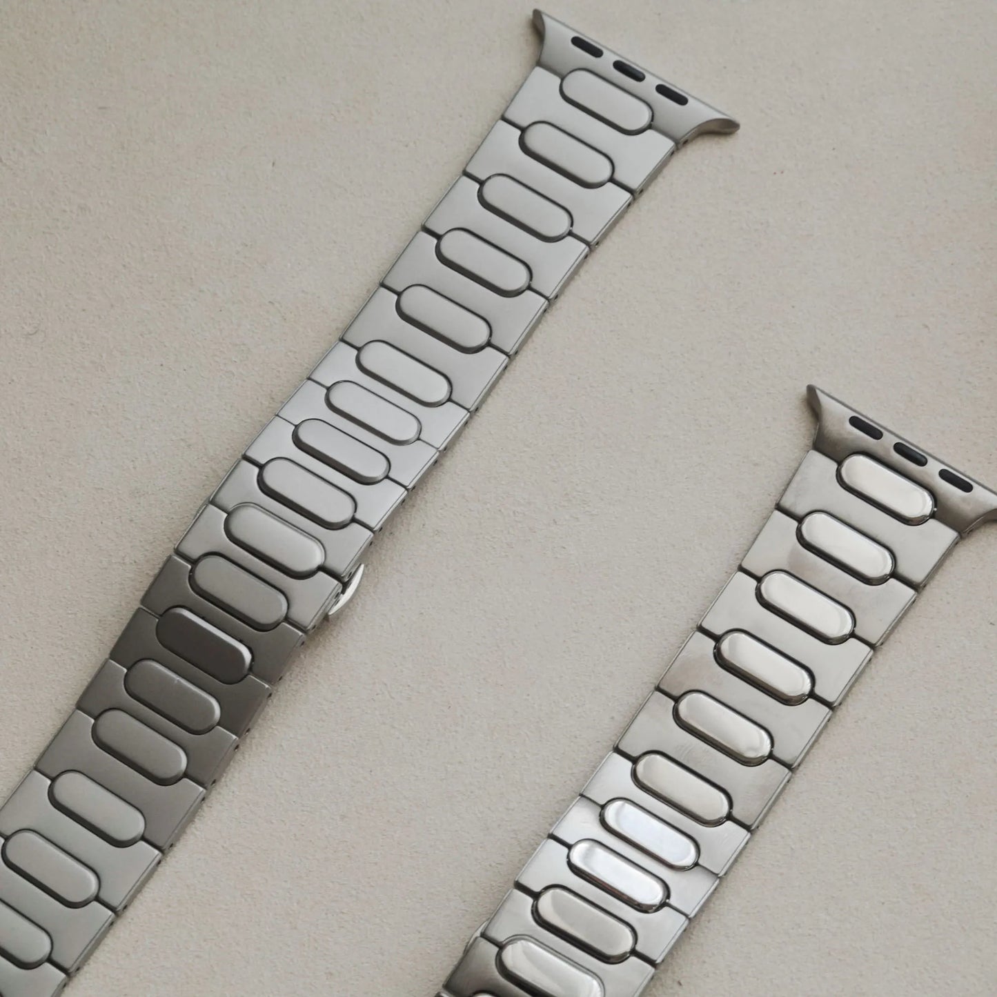 Carter Titanium Texture Butterfly Clasp Apple Watch strap