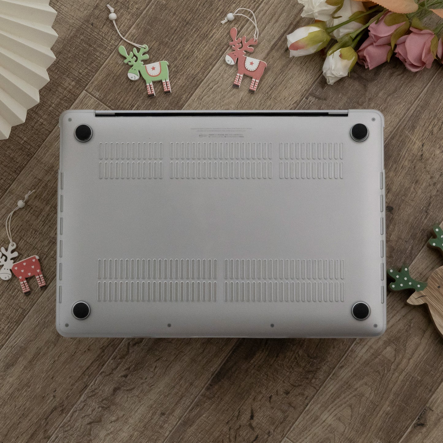 Teddy Fleece, Deep Purple Textured Leather Mac Case