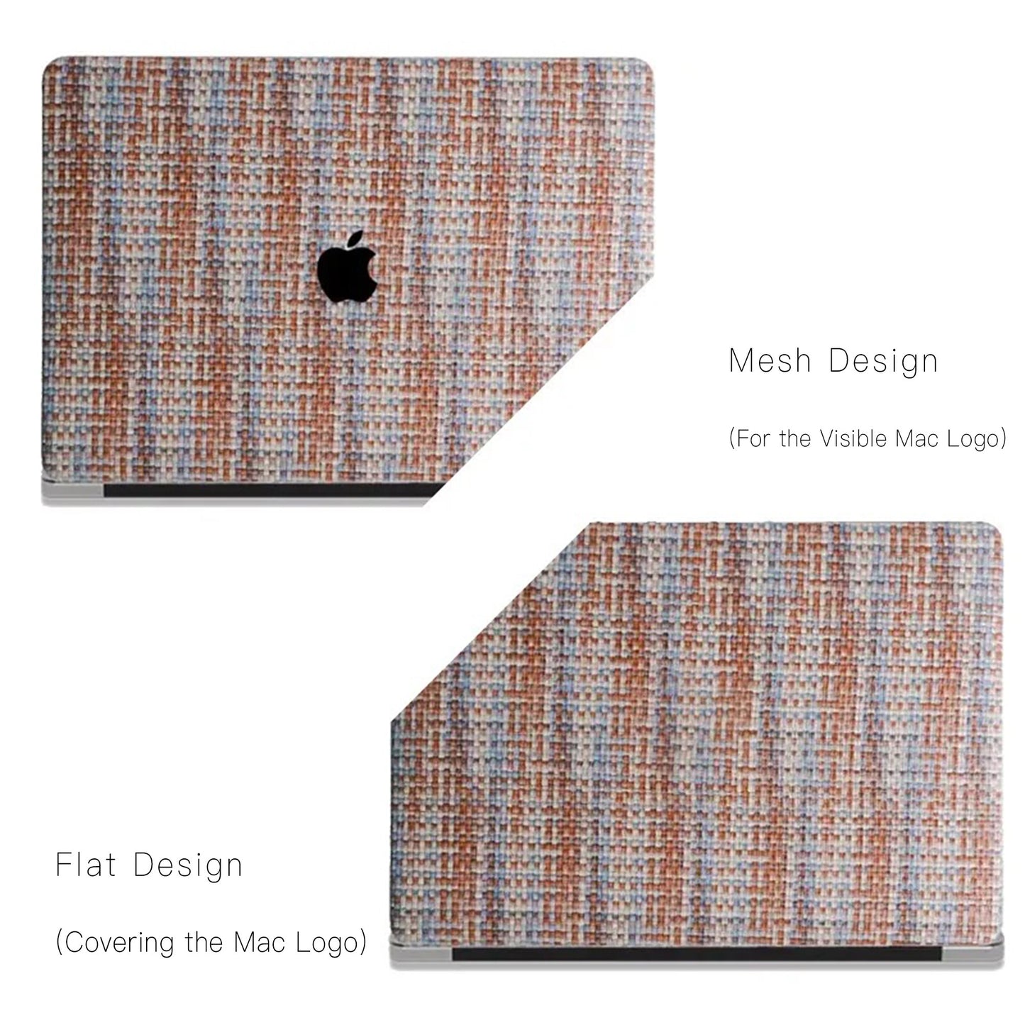 Check Leather Blue and orange Macbook Case