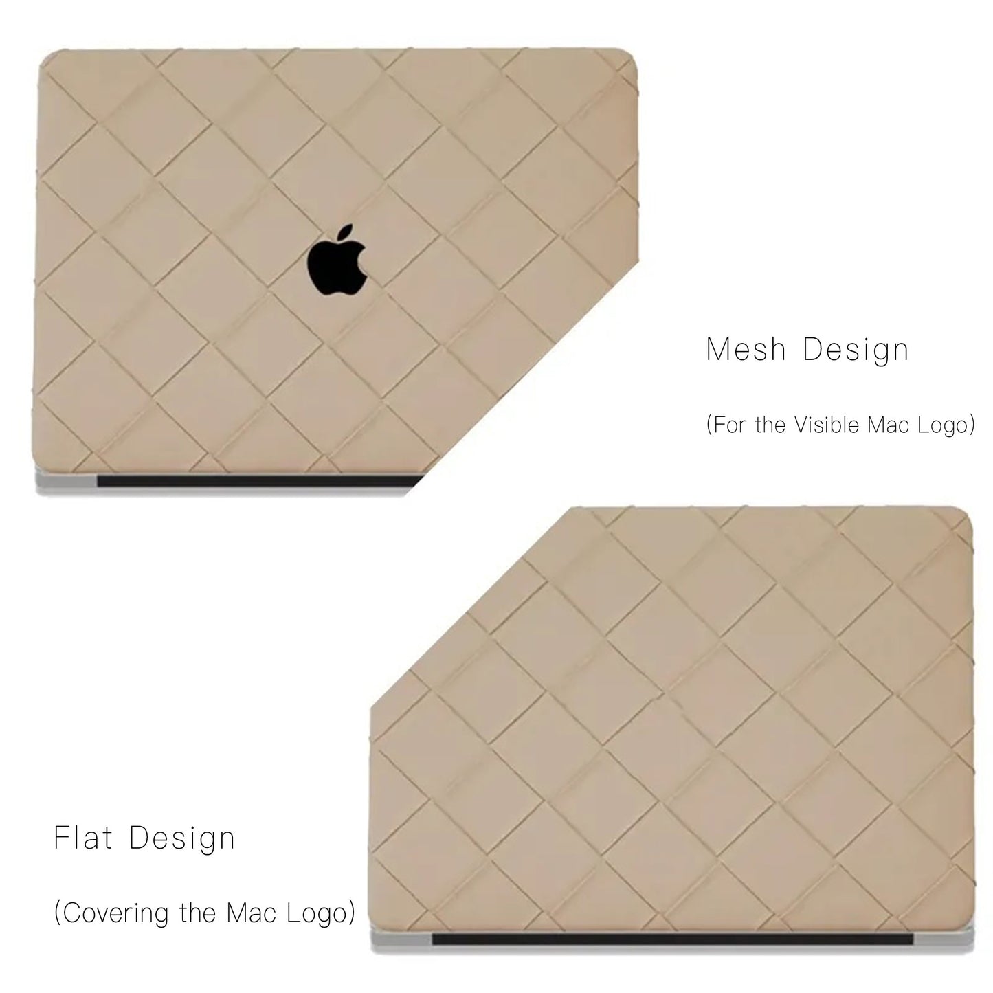 Milk Tea Weave Texture Leather Macbook Case