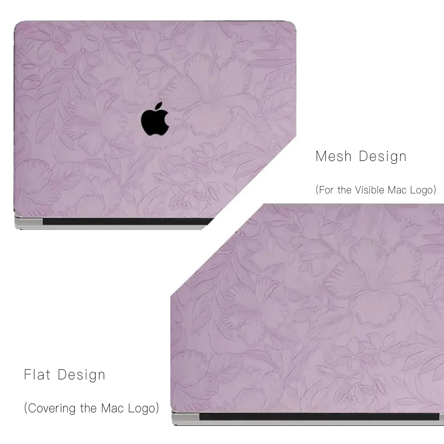 Embossed Flora - Lavender Purple MacBook Case