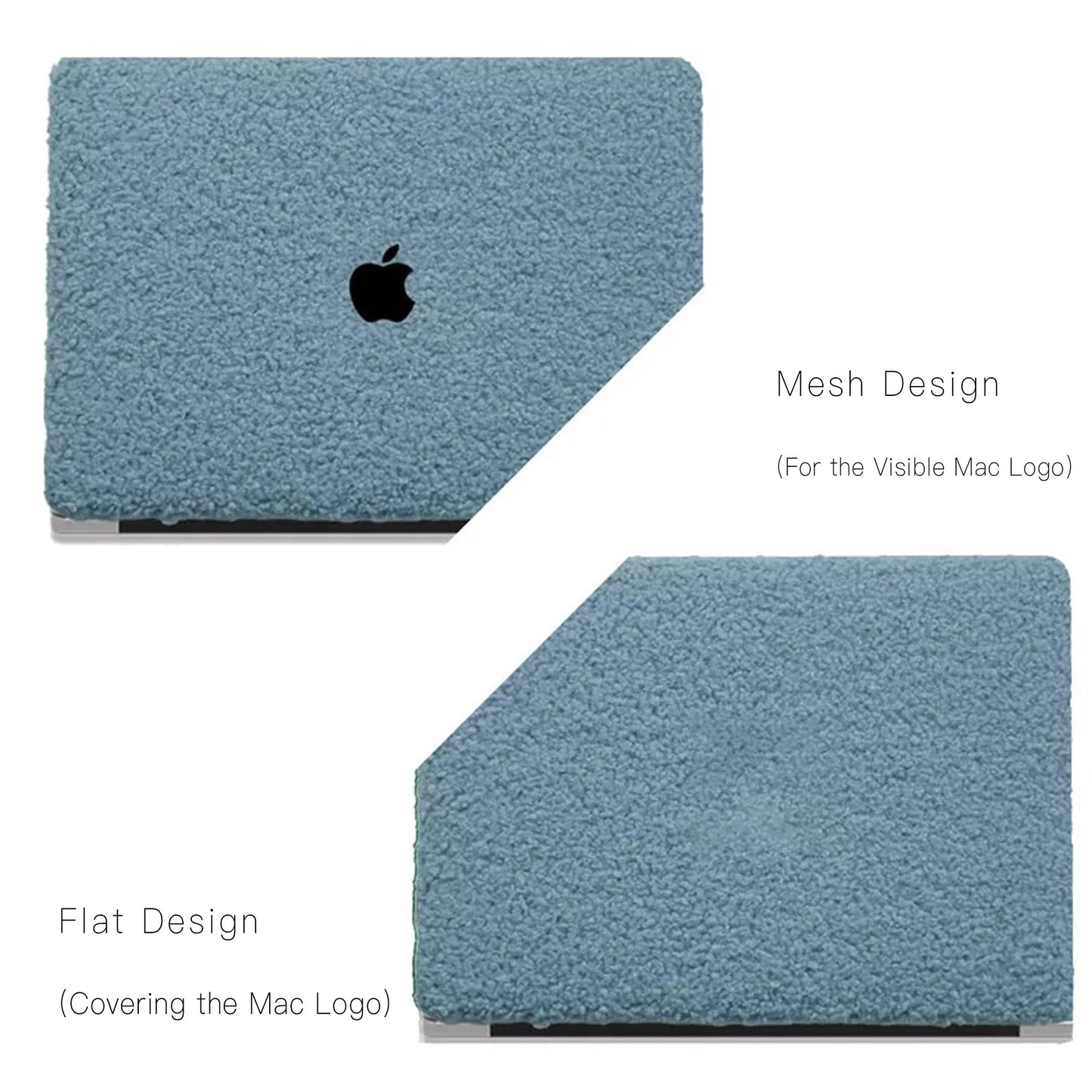 Sea Foam Teddy Plush Leather Macbook Case