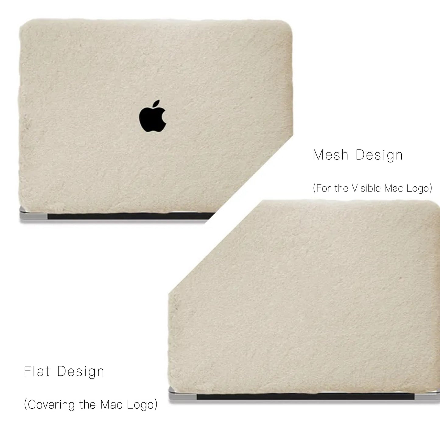 White Rabbit Fur Leather Macbook Case