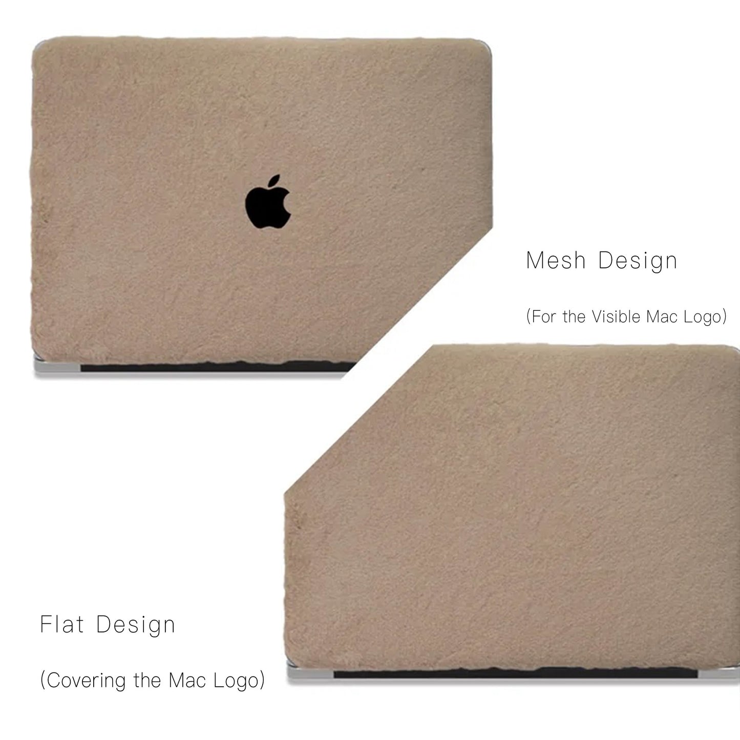 Walnut Rabbit Fur Leather Macbook Case
