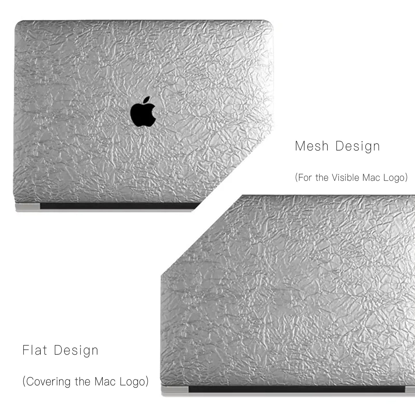 Silver Irregular Leather Macbook Case