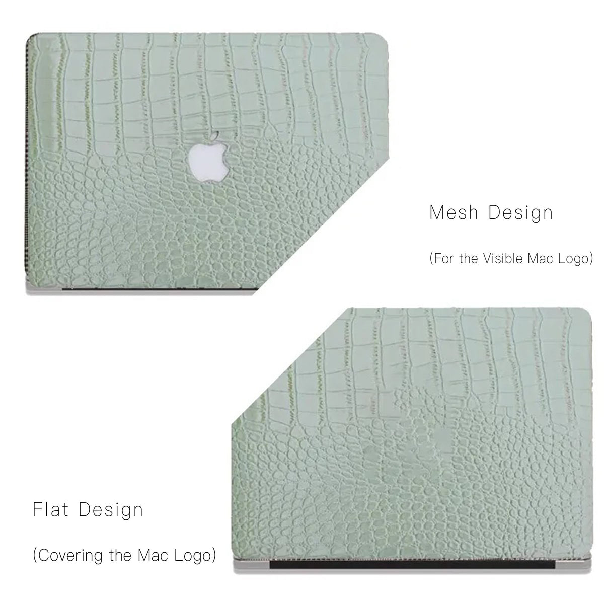 Avocado Green Crocodile Leather Macbook Case