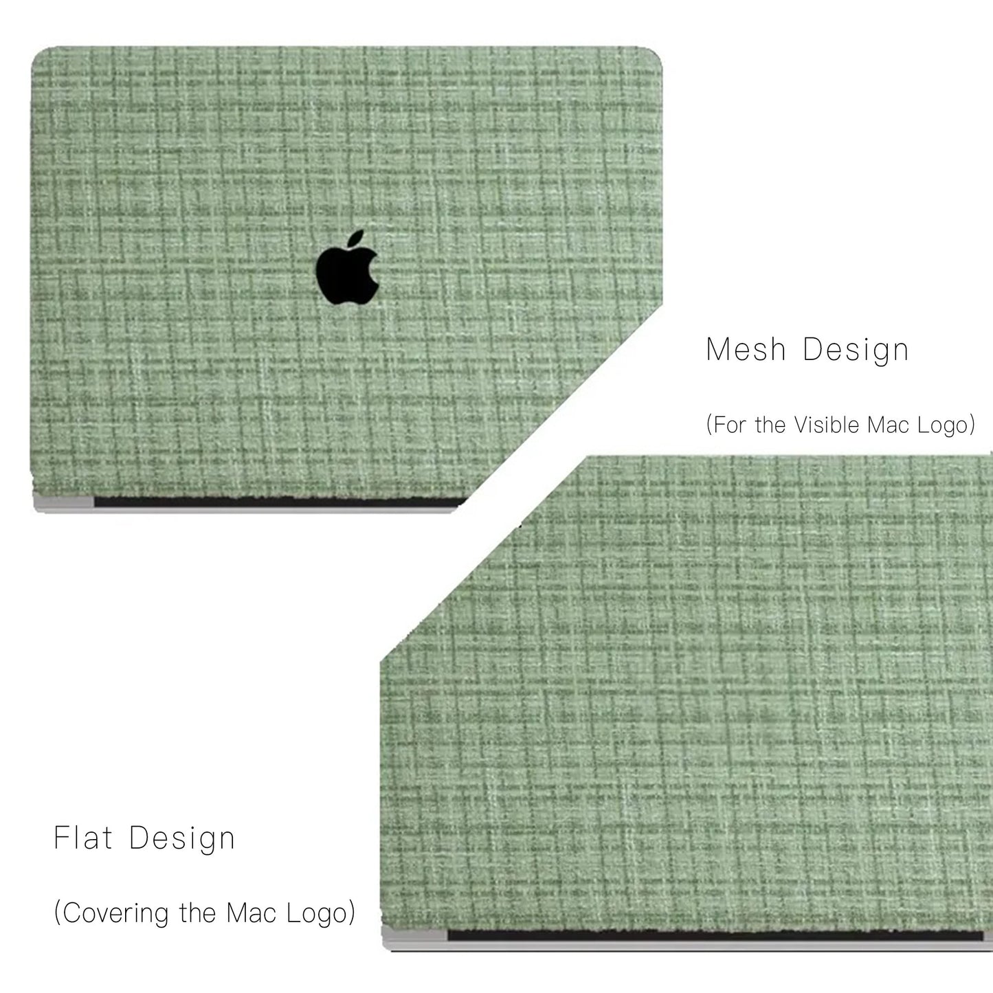 Green Plain Weave w/ Fancy Yarn Texture Macbook Case