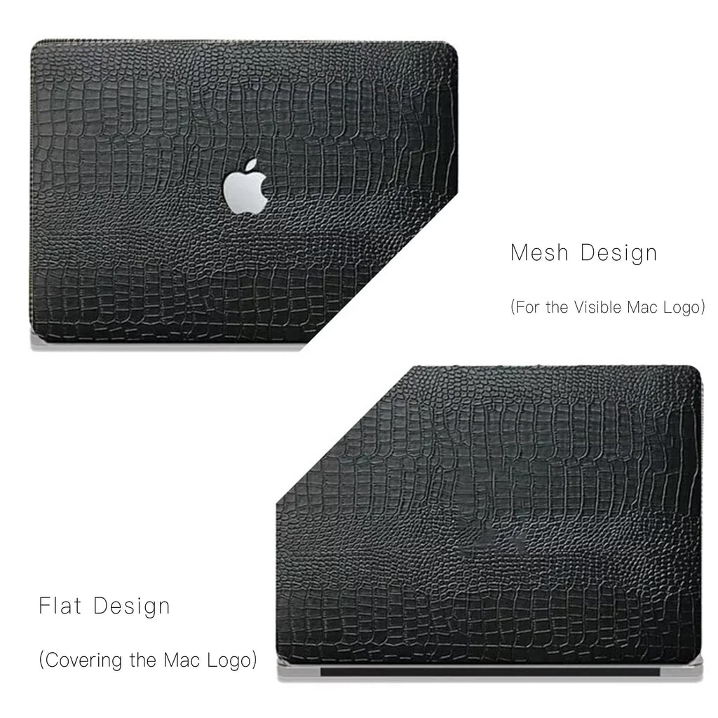 Black Crocodile Leather Macbook Case